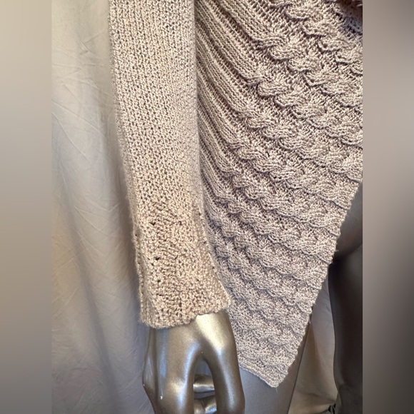 Tribal Shawl Collar Open Cardigan Woman’s Size L Coppery Beige - Picture 9 of 11